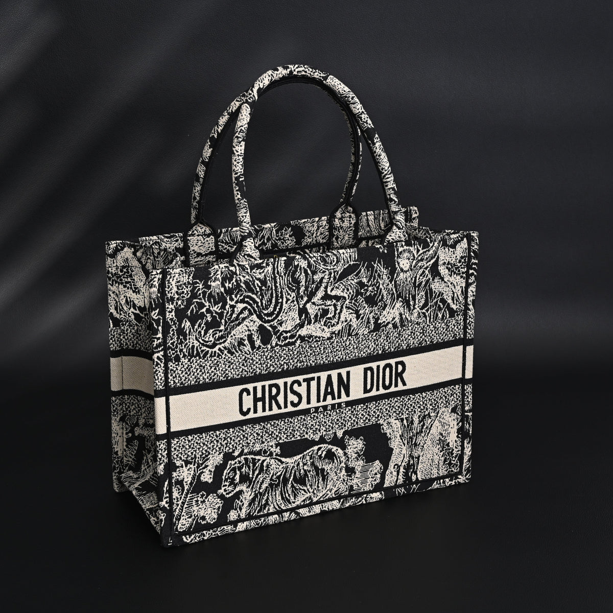 Dior Book Tote Bag – Black Toile De Jouy Embroidery — view 1