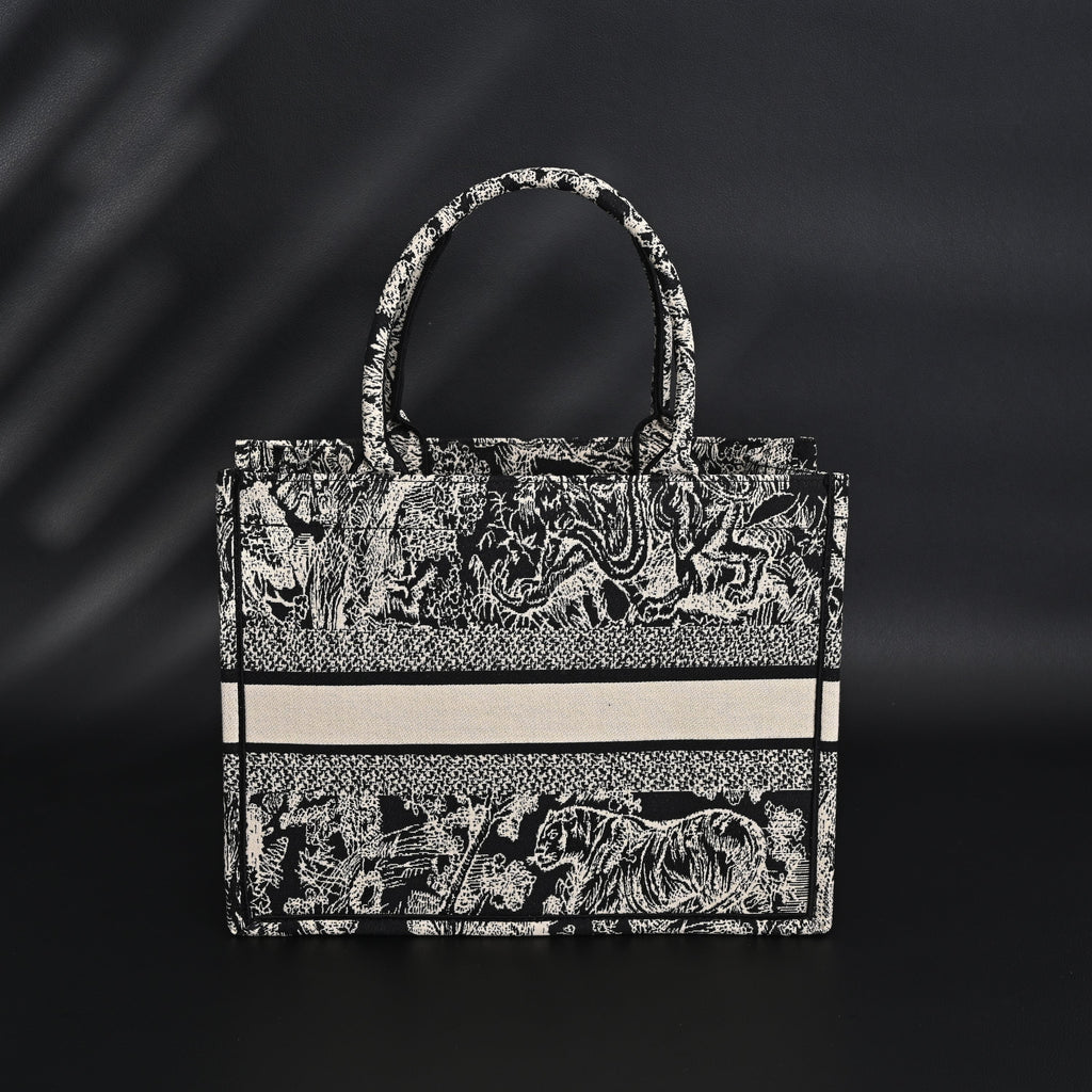Dior Book Tote Bag – Black Toile De Jouy Embroidery — view 2