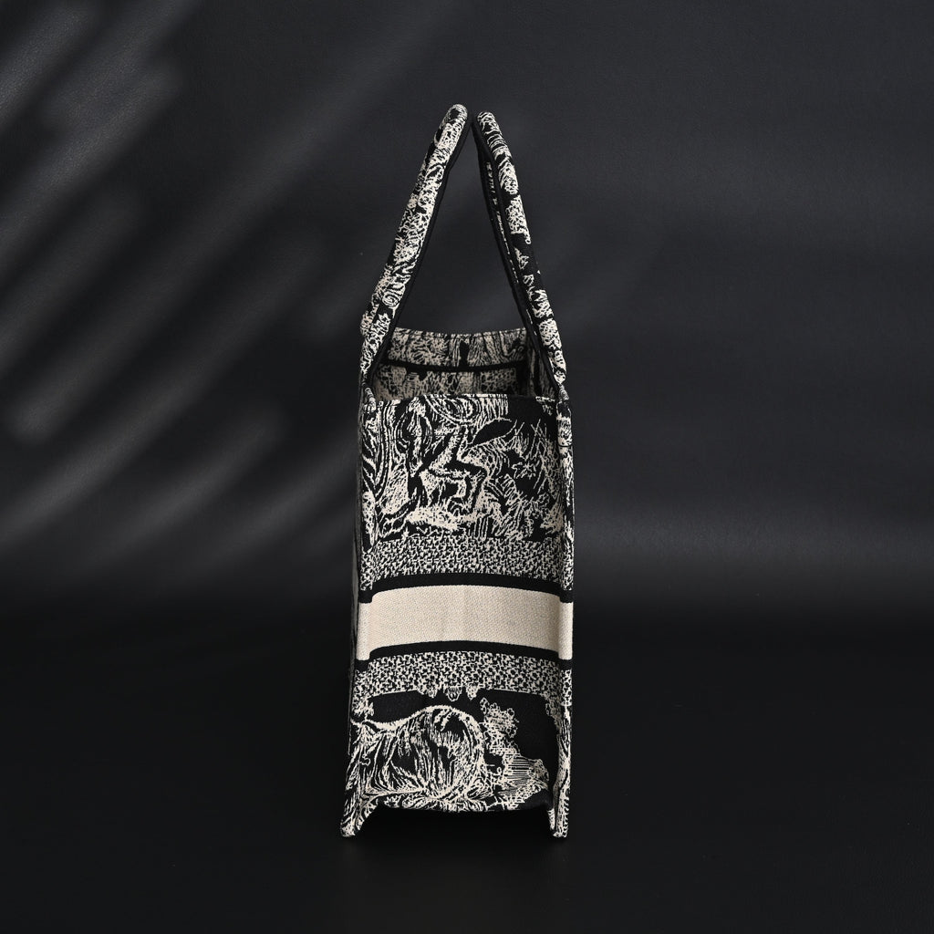 Dior Book Tote Bag – Black Toile De Jouy Embroidery — view 12