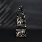 Christian Dior Medium Book Tote – Black Oblique Embroidery - Black with Beige Contrast — view 3