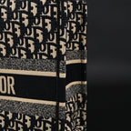 Christian Dior Medium Book Tote – Black Oblique Embroidery - Black with Beige Contrast — view 6