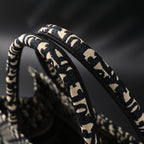Christian Dior Medium Book Tote – Black Oblique Embroidery - Black with Beige Contrast — view 10