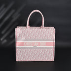 Christian Dior Large Book Tote – Pink Oblique Embroidery — view 1