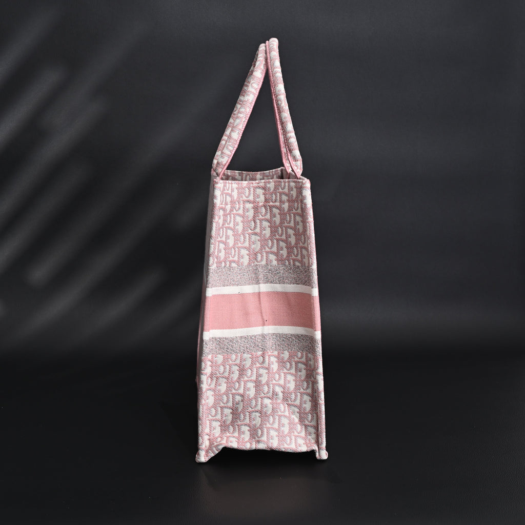 Christian Dior Large Book Tote – Pink Oblique Embroidery — view 16