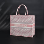 Christian Dior Large Book Tote – Pink Oblique Embroidery — view 4