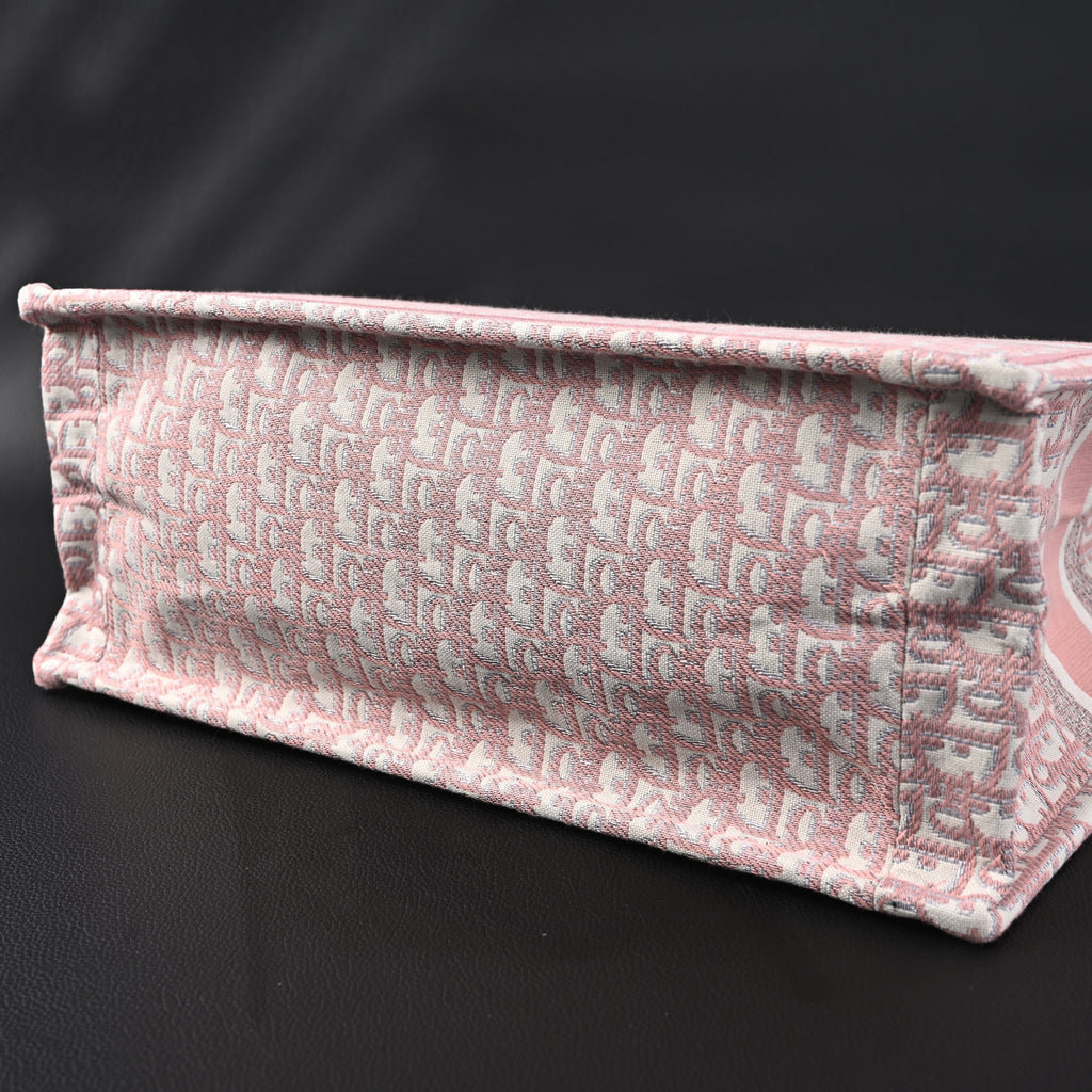 Dior Book Tote Oblique Embroidered Canvas Bag – Large Pink — view 3