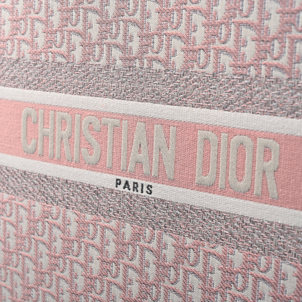 Dior Book Tote Oblique Embroidered Canvas Bag – Large Pink — view 5