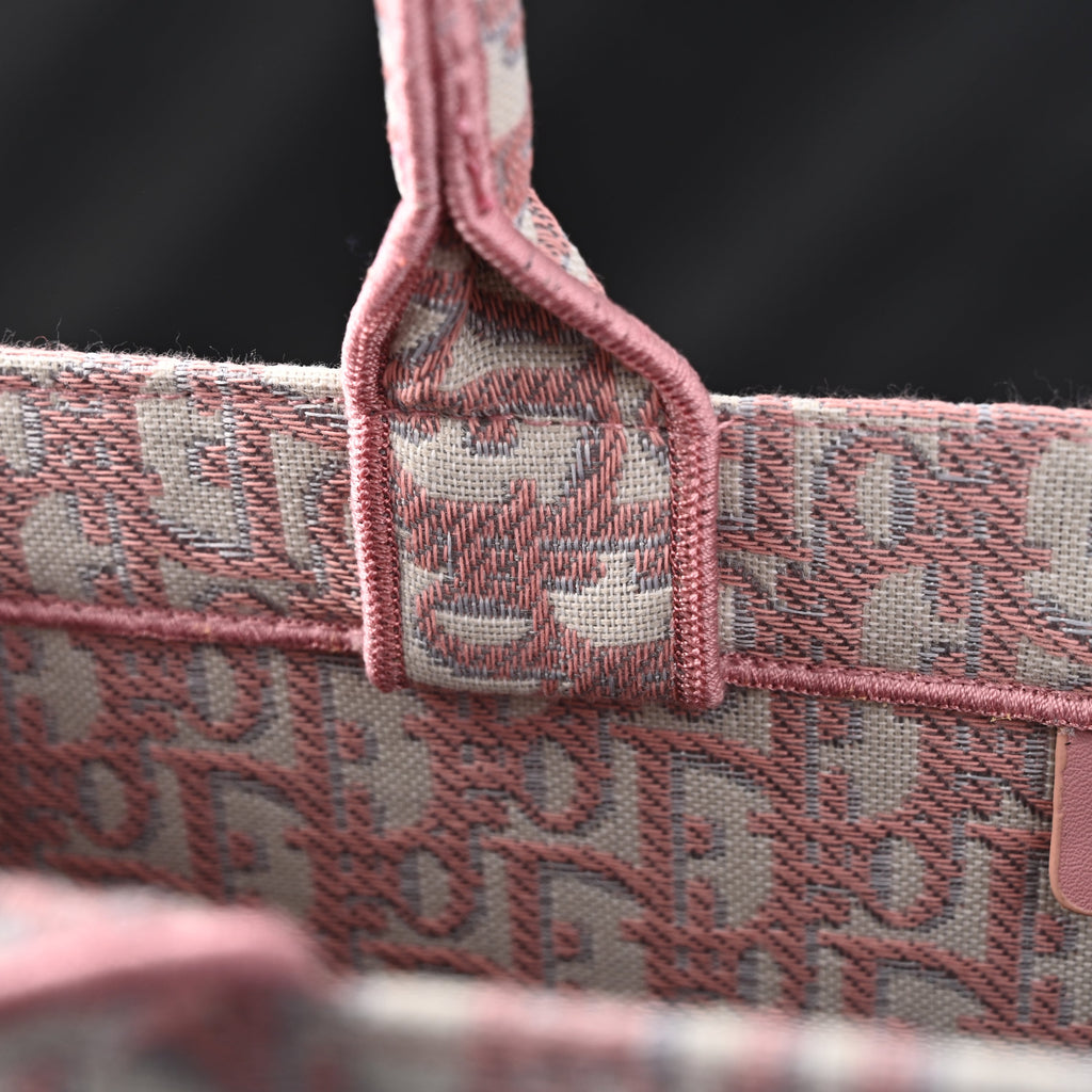 Christian Dior Large Book Tote – Pink Oblique Embroidery — view 11