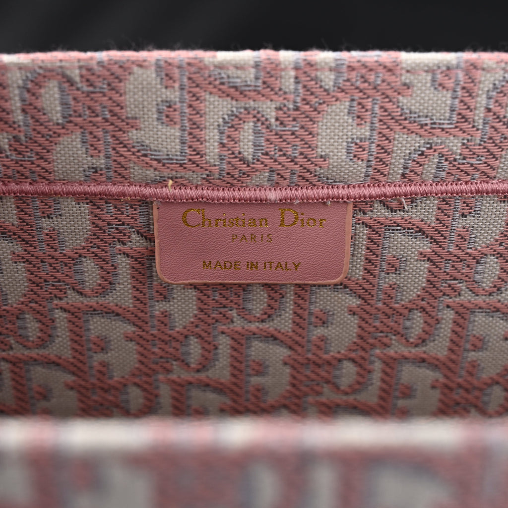 Christian Dior Large Book Tote – Pink Oblique Embroidery — view 12