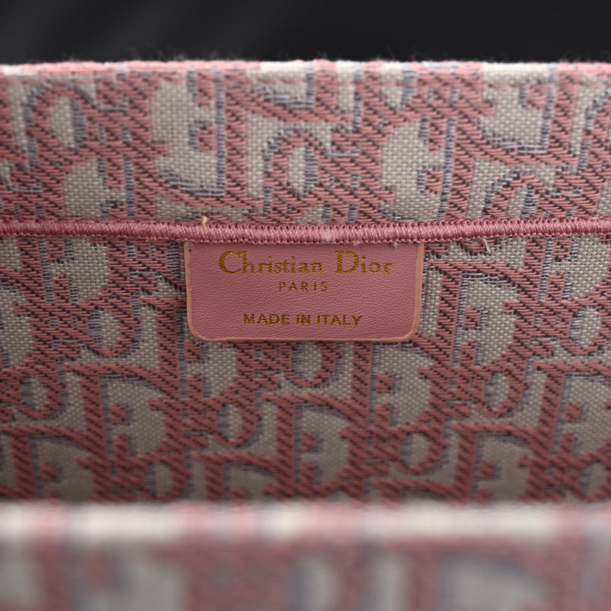 Dior Book Tote Oblique Embroidered Canvas Bag – Large Pink — view 10