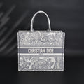 Christian Dior Large Book Tote – Toile De Jouy Embroidery - Classic Grey — view 1