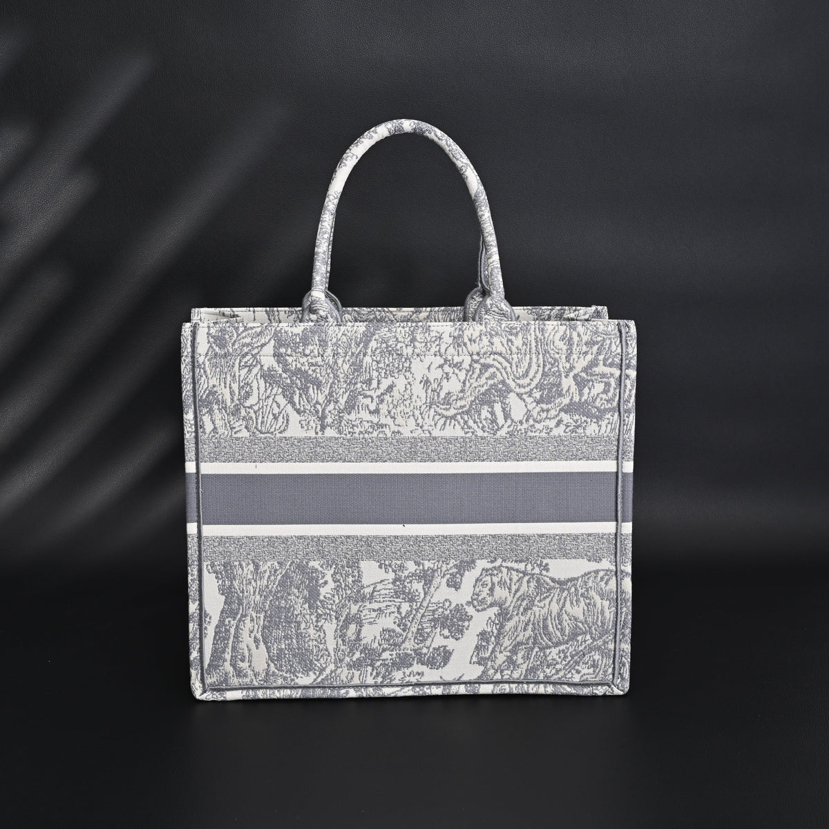 Christian Dior Large Book Tote – Toile De Jouy Embroidery - Classic Grey — view 2