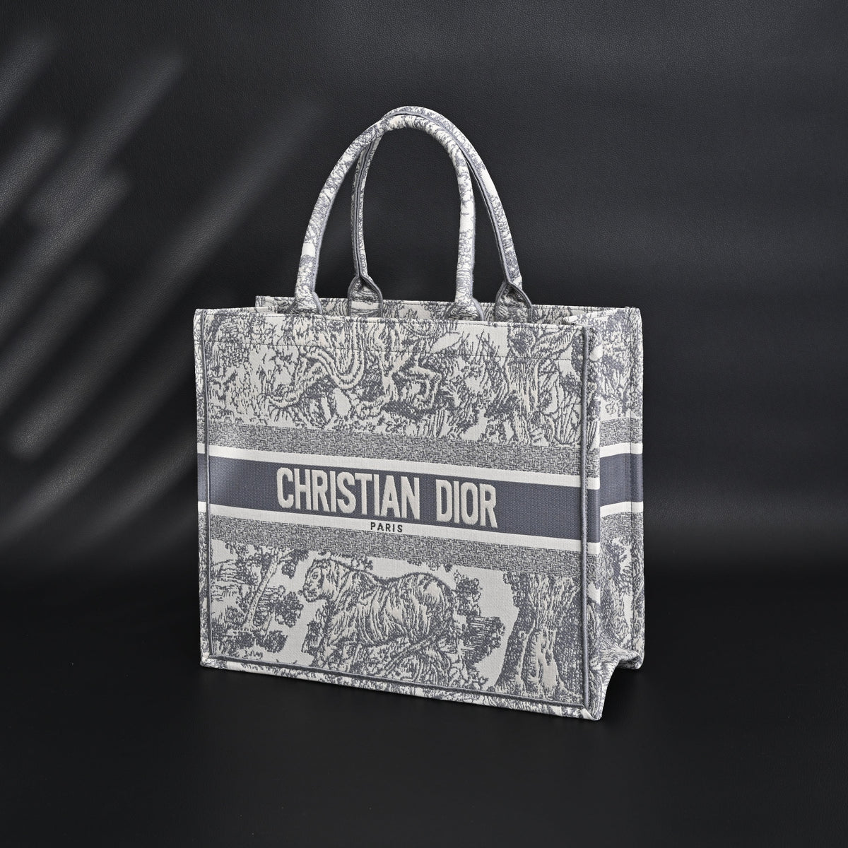 Christian Dior Large Book Tote – Toile De Jouy Embroidery - Classic Grey — view 4