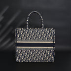 Christian Dior Large Book Tote – Blue Oblique Embroidery - Navy Blue — view 2