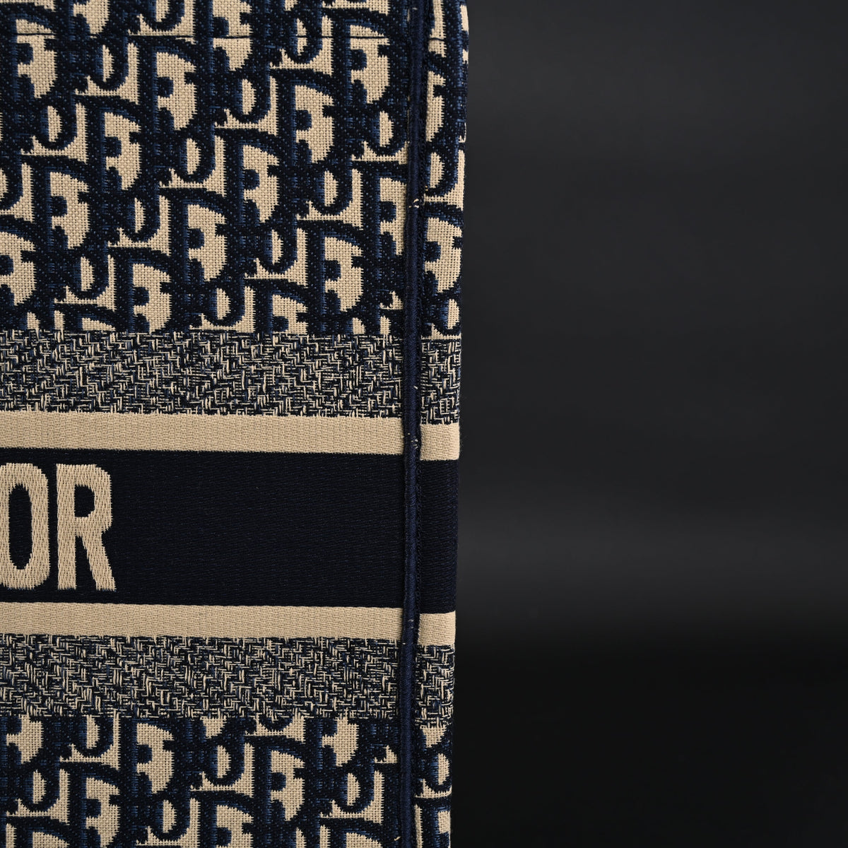 Christian Dior Large Book Tote – Blue Oblique Embroidery - Navy Blue — view 6