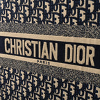 Christian Dior Large Book Tote – Blue Oblique Embroidery - Navy Blue — view 7