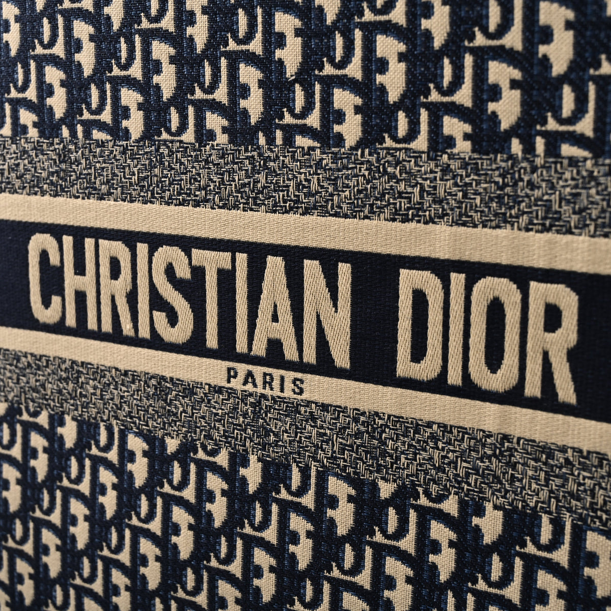 Christian Dior Large Book Tote – Blue Oblique Embroidery - Navy Blue — view 7