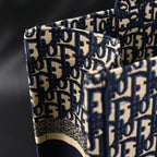 Christian Dior Large Book Tote – Blue Oblique Embroidery - Navy Blue — view 10