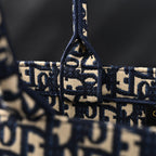 Christian Dior Large Book Tote – Blue Oblique Embroidery - Navy Blue — view 11