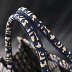 Christian Dior Large Book Tote – Blue Oblique Embroidery - Navy Blue — view 13