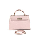 Mauve Pale Crocodile Mini Kelly Handbag — view 1