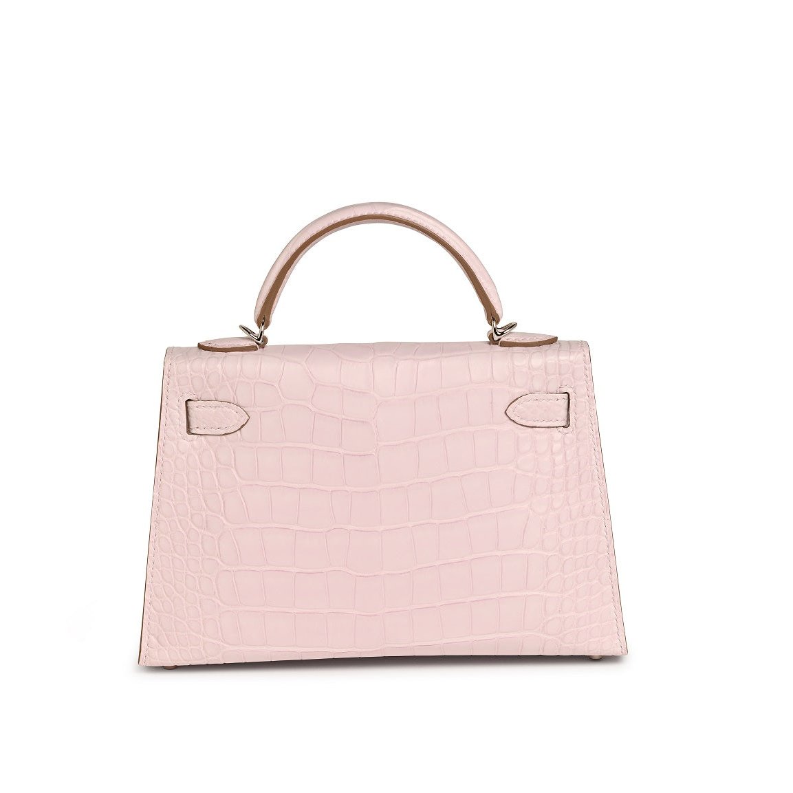 Mauve Pale Crocodile Mini Kelly Handbag — view 3