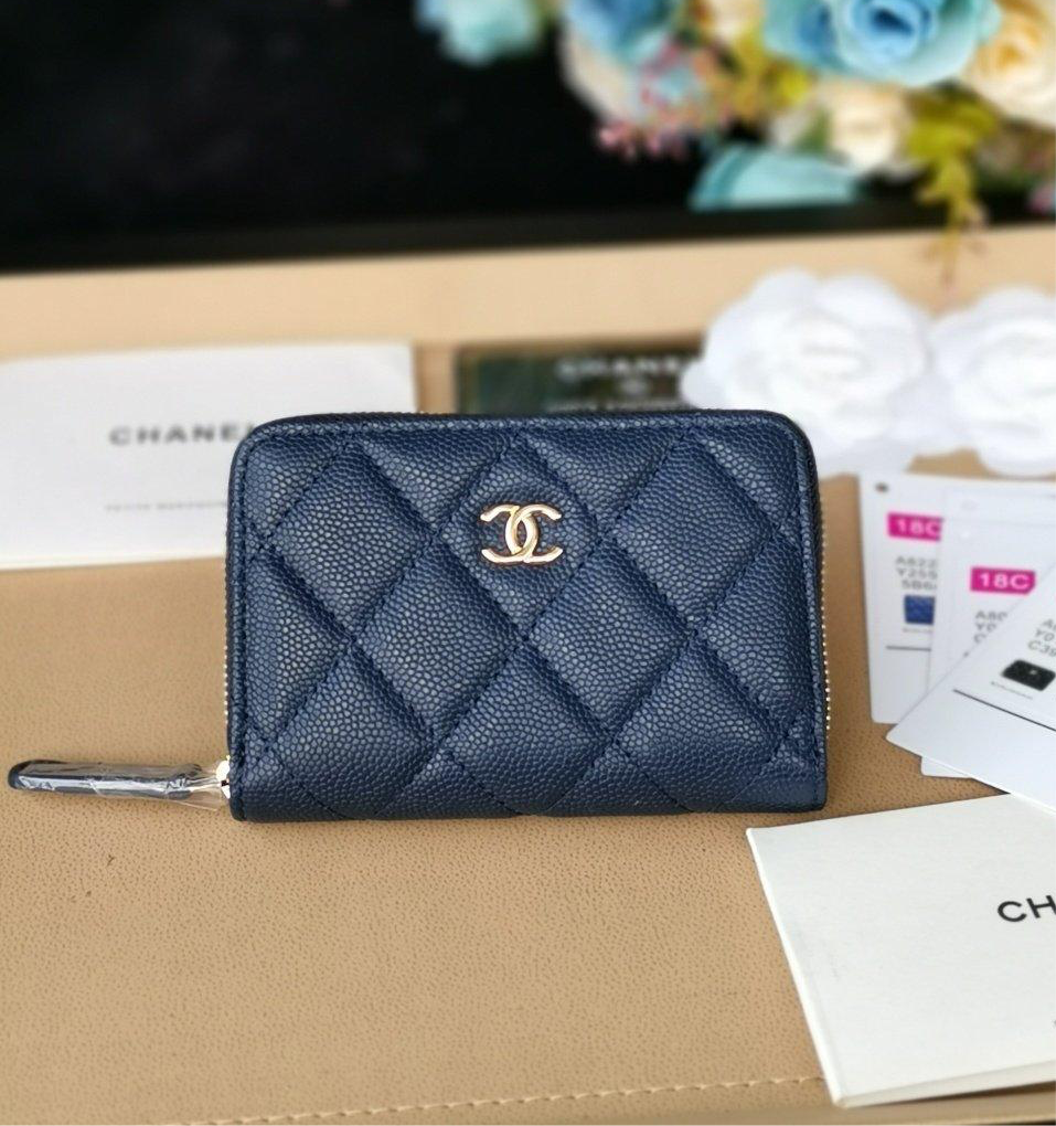 Chanel Coin Wallet Navy Blue — view 1