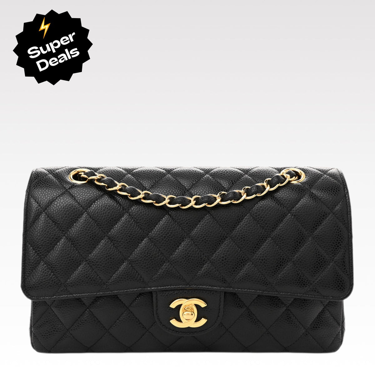 Chanel Classic Flap Bag Medium Gold Hardware — view 6