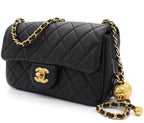Chanel Pearl Crush Mini Rectangular Flap Bag - Black with Aged Gold-Tone Hardware — view 1