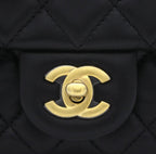 Chanel Pearl Crush Mini Rectangular Flap Bag - Black with Aged Gold-Tone Hardware — view 9