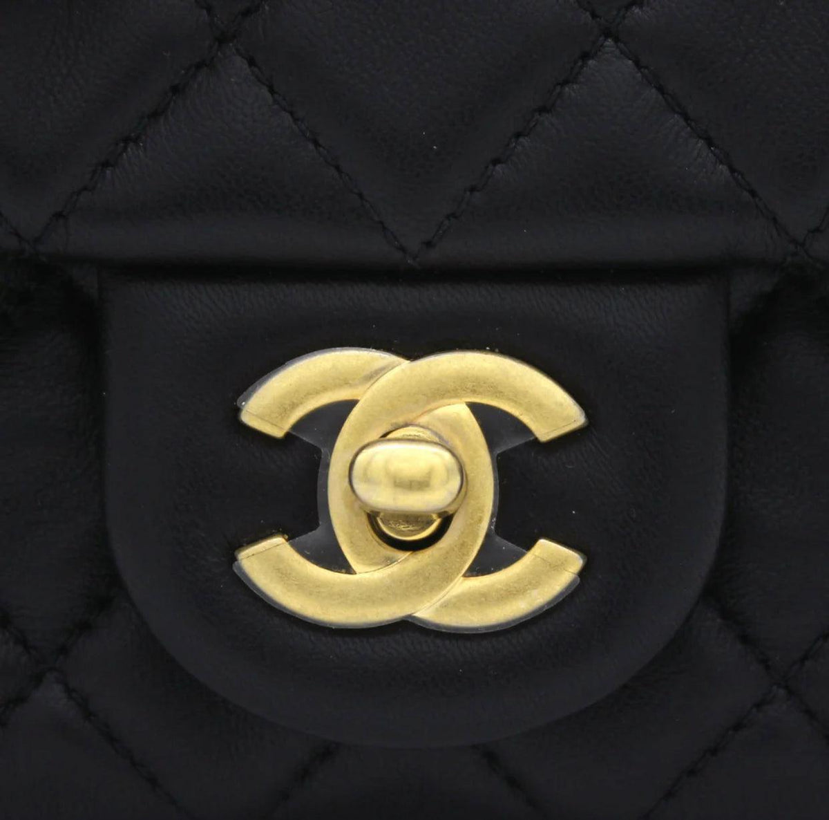 Chanel Pearl Crush Mini Rectangular Flap Bag - Black with Aged Gold-Tone Hardware — view 9