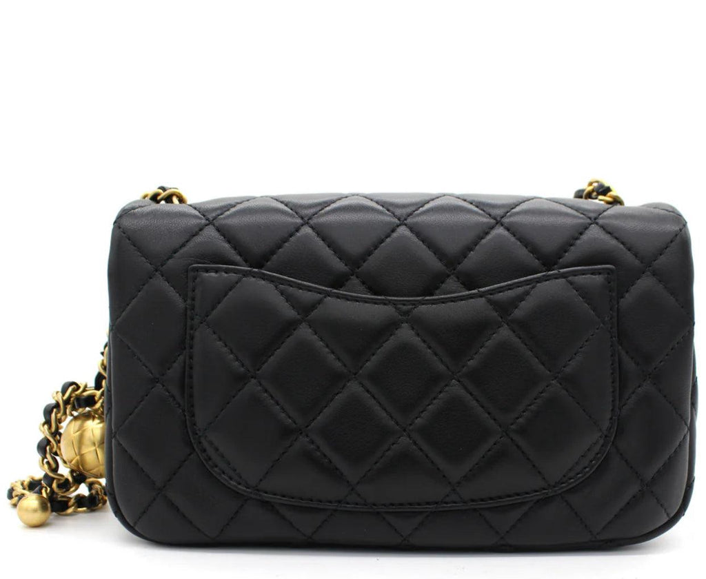 Chanel Pearl Crush Mini Rectangular Flap Bag - Black with Aged Gold-Tone Hardware — view 12