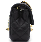 Chanel Pearl Crush Mini Rectangular Flap Bag - Black with Aged Gold-Tone Hardware — view 4