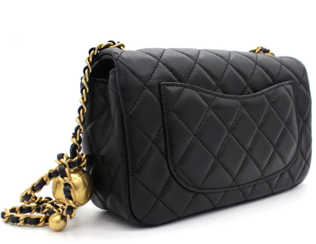 Chanel Pearl Crush Mini Rectangular Flap Bag - Black with Aged Gold-Tone Hardware — view 2