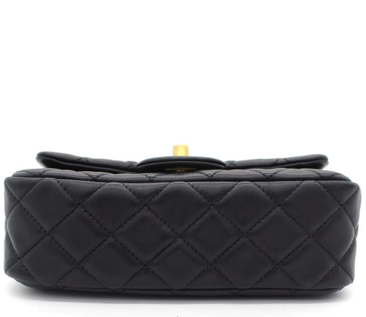 Chanel Pearl Crush Mini Rectangular Flap Bag - Black with Aged Gold-Tone Hardware — view 5