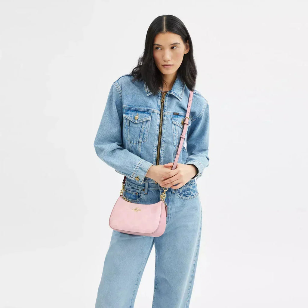Coach Teri Shoulder Bag - White & Pink — view 8