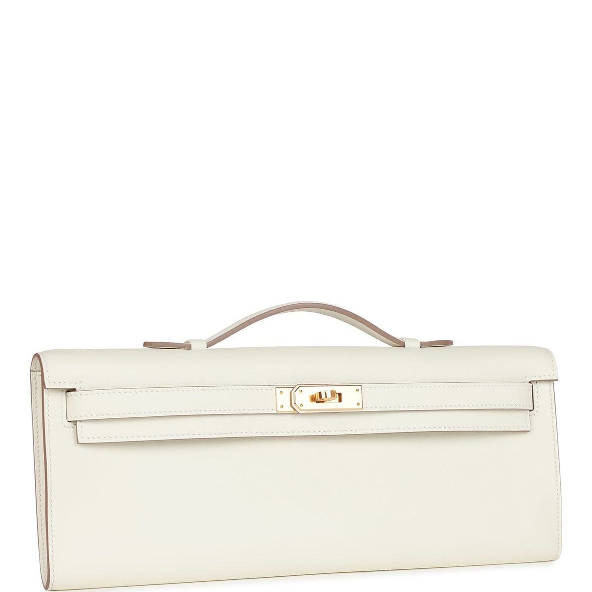 Hermès Kelly Cut Mushroom Swift Gold Hardware Clutch — view 3