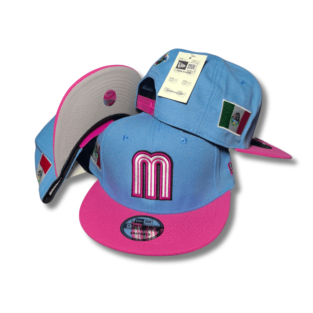 New Era 59Fifty Mexico World Baseball Classic Hat Light Blue, Pink – Snapback Cap — view 1