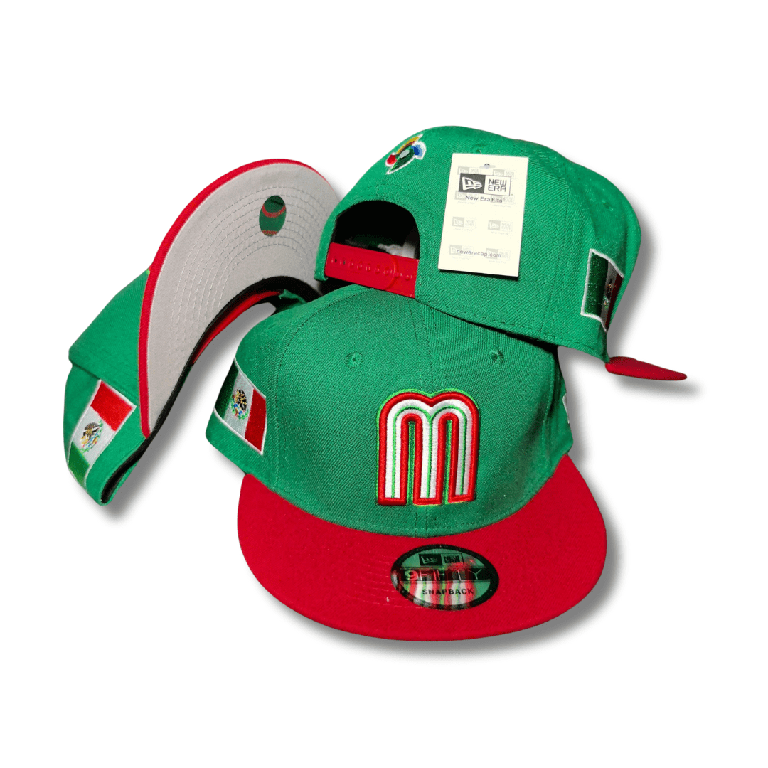 New Era 59Fifty Mexico World Baseball Classic Hat Green, Red – Snapback Cap — view 1
