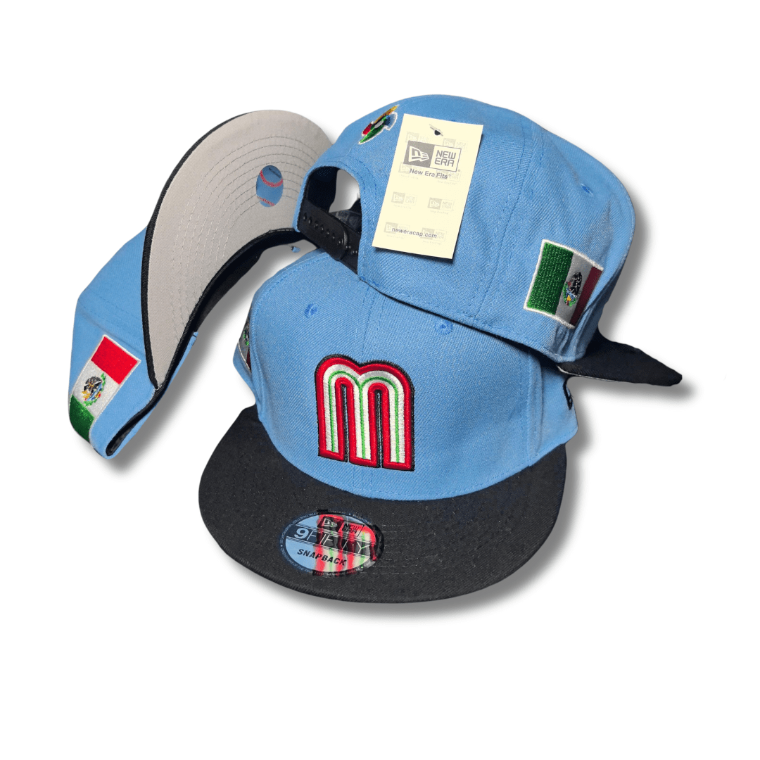 New Era 59Fifty Mexico World Baseball Classic Hat Light Blue, Black – Snapback Cap — view 1