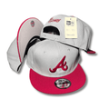 Atlanta Braves Gray and Red with Front and Back Embroidery - Snapback Cap — view 1