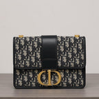 Dior 30 Montaigne Bag Oblique Blue Jacquard — view 1