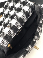 Chanel 19 Black and White Wool Tweed Small Flap Bag — view 5