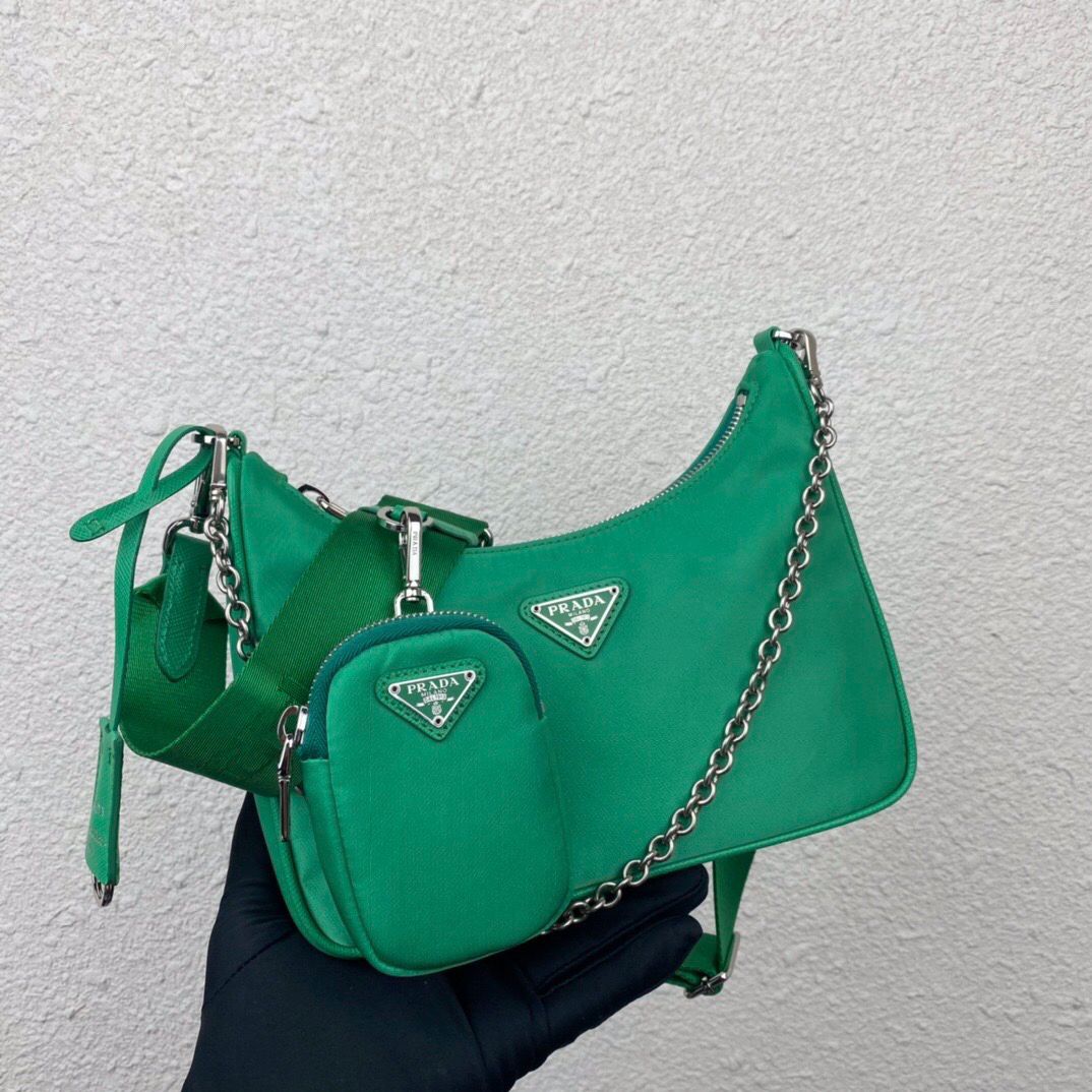 Prada Re-Edition 2005 Nylon Bag Mint Green — view 2