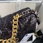 Chanel Sequin 19 Flap Bag Black — view 4
