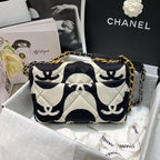 Chanel 19 Flap Bag Medium Black Ecru - Ecru and Black — view 9