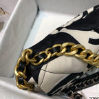 Chanel 19 Flap Bag Medium Black Ecru - Ecru and Black — view 15