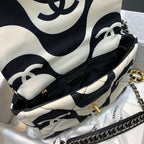 Chanel 19 Flap Bag Medium Black Ecru - Ecru and Black — view 12