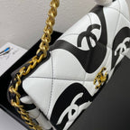 Chanel 19 Flap Bag Medium Black Ecru - Ecru and Black — view 5