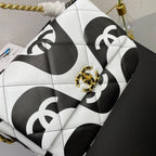 Chanel 19 Flap Bag Medium Black Ecru - Ecru and Black — view 5